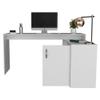 L-Shaped Desk Desti, Single Door Cabinet - White view 4