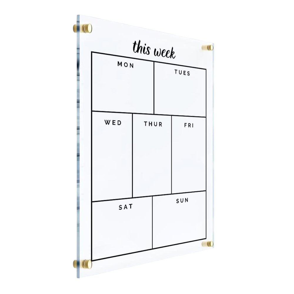 Weekly Planner Acrylic Wall Calendar 2026 - Personalized Planner 2026, Custom Weekly to Do Board, Housewarming Gift (28"x40", Colorful Package)