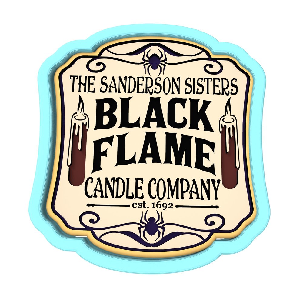 Sanderson Sister Black Flame Candle Company Cookie Cutter & Stamp #1 (3.5 in. Tall X 3.20 in. Wide)