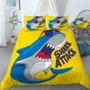 REALIN Cartoon Shark Marine Animals Duvet Cover Set Shark Print Bedding Girl Boy Kids Bed Sets 2/3/4PCS Quilt Covers/Sheets/Pillow Shams,Twin/Full/Queen/King (C,Full-200x229cm-4PCS) view 1