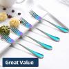16 Piece Dinner Forks, 8 Inch, Top Food Grade Extra-Fine Stainless Steel Silverware Forks, For Home Kitchen Restaurant, Dishwasher Safe(Rainbow) view 3