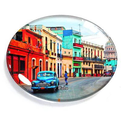 Cuba Magnet Fridge Refrigerator Freezer Magnet Sticker Souvenir Decorations Oval Crystal Magnet Kitchen Whiteboard