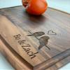 Personalized Cutting Board, Engraved Cutting Board, Love Bird Gift, Couples Gift, Wedding Gift, Engagement Gift, Anniversary Gift, 058 (Cherry, Handle 16" x 10.5") view 1