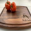 Personalized Cutting Board, Engraved Cutting Board, Love Bird Gift, Couples Gift, Wedding Gift, Engagement Gift, Anniversary Gift, 058 (Cherry, Handle 16" x 10.5") view 3