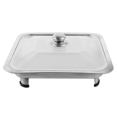 UPKOCH Buffet Server Stainless Steel Dish Tray with Cover Rectangular Canteen Basin for Food Display and Serving Buffet Tray for Parties and Events