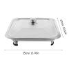 UPKOCH Buffet Server Stainless Steel Dish Tray with Cover Rectangular Canteen Basin for Food Display and Serving Buffet Tray for Parties and Events view 2