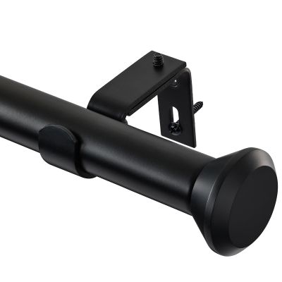 SIMEWIN Heavy Duty Curtain Rods for Windows 48 to 84 Inches, Black Adjustable Curtain Rods with Diamond Finials for Bedroom, Living Room, Patio, Kitchen, Farmhouse