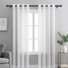 SIMEWIN Heavy Duty Curtain Rods for Windows 48 to 84 Inches, Black Adjustable Curtain Rods with Diamond Finials for Bedroom, Living Room, Patio, Kitchen, Farmhouse view 3