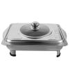 Kichvoe Buffet Foods Holder Stainless Steel Tray with Lid Rectangular Flat Buffet Pan for Canteen Display Lightweight and Food Serving Platter for Parties and Kitchen Use view 1