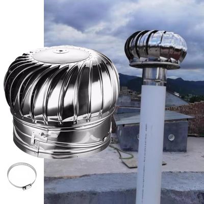 WAHHWF Round Chimney Cap 4 6 8 10 12 Inch for Outside, Spinner Stainless Steel Fireplace Chimney Cover, Rotating Top Chimney Flue Cowl Pipe Vent Cover