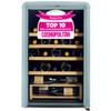 Unique Appliances Classic Retro Electric Wine Cooler, 28-Bottle Wine Fridge with Adjustable Wooden Shelves and Intuitive Digital Control Panel, Single Zone, 21", Ocean Mist Turquoise view 1