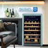 Unique Appliances Classic Retro Electric Wine Cooler, 28-Bottle Wine Fridge with Adjustable Wooden Shelves and Intuitive Digital Control Panel, Single Zone, 21", Ocean Mist Turquoise view 3