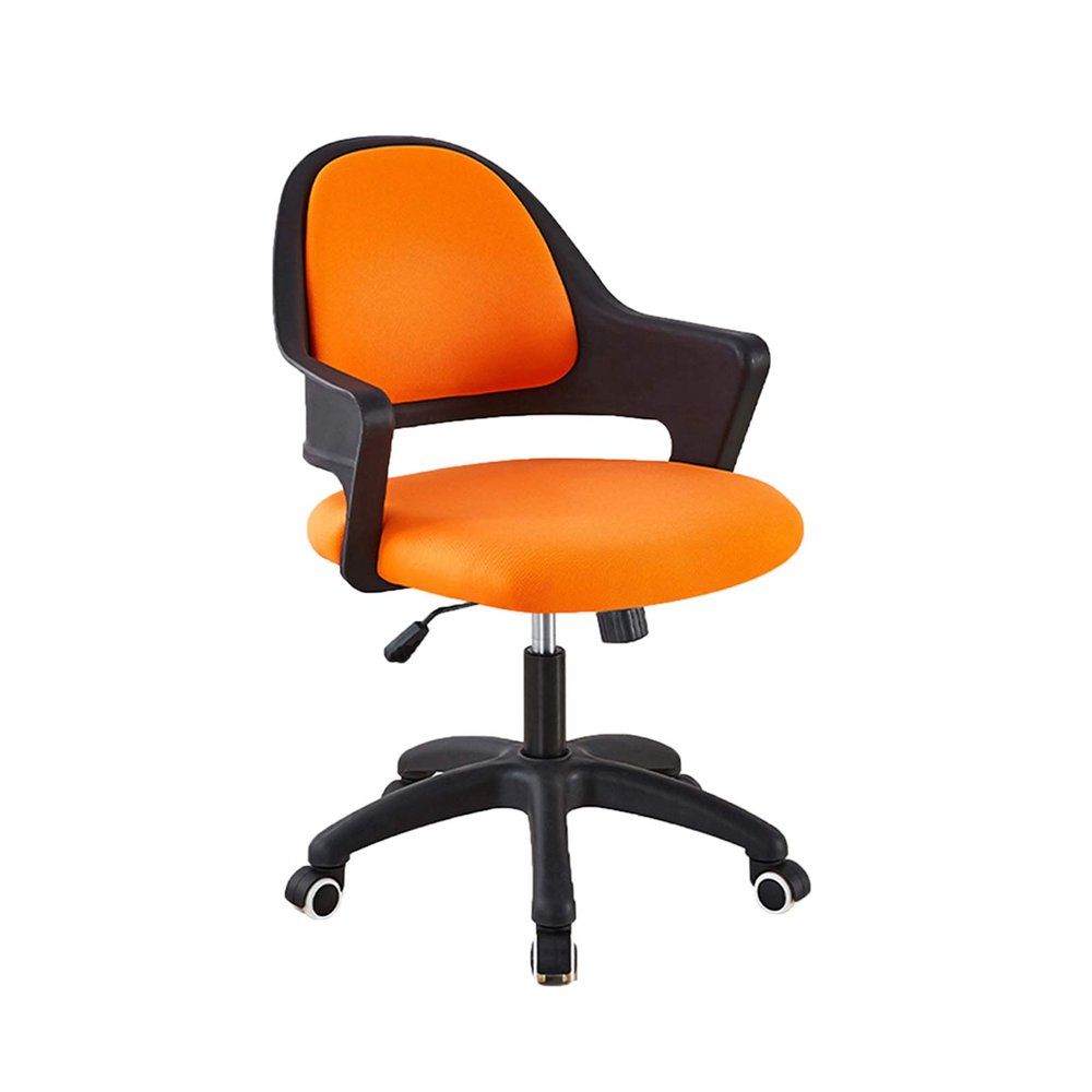Mlaea TV Station Lounge Laboratory Chair, Desk Task Dining Chair with Rolling Wheels, Gaming Club Bar Chair, 59 * 58 * 84CM(Color:Orange)