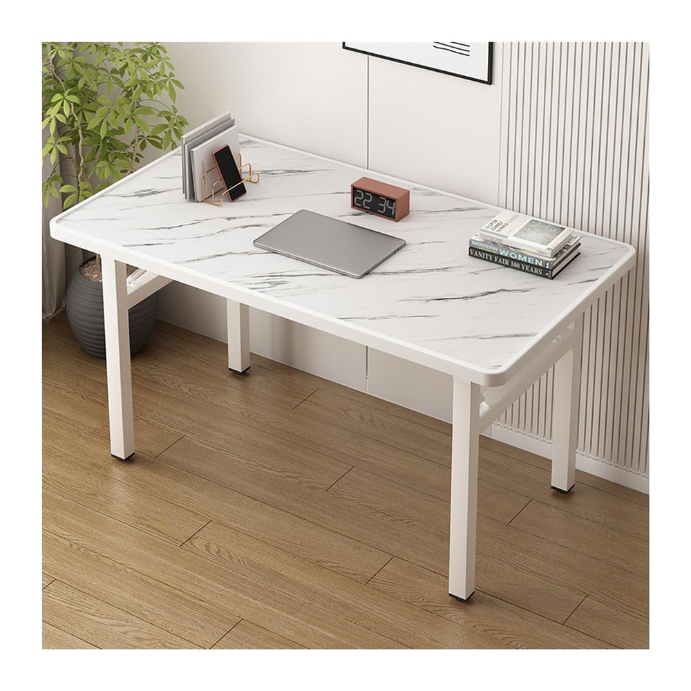 FIONEL PC Desk Foldable PC Table Simple Dining Table Home Bedroom Desk Simple and Modern Student Writing Desk Rent A Small Table Fashion Art PC Table Office Desks (Color : 03, Size : 120 * 40 * 74cm)
