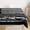 American Flag Tablecloths Kids Black White Camo Table Cloth Abstract Camouflage Stripes Table Accessories Boys Teens Adult Dining Room Vintage Geometric Table Cover,55"x87" view 2