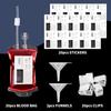 Aubeco 20Pcs Reusable Blood Bags for Drinks, IV Bag with Funnel for Halloween Party, Vampire Nurse Theme Party Decorations view 3