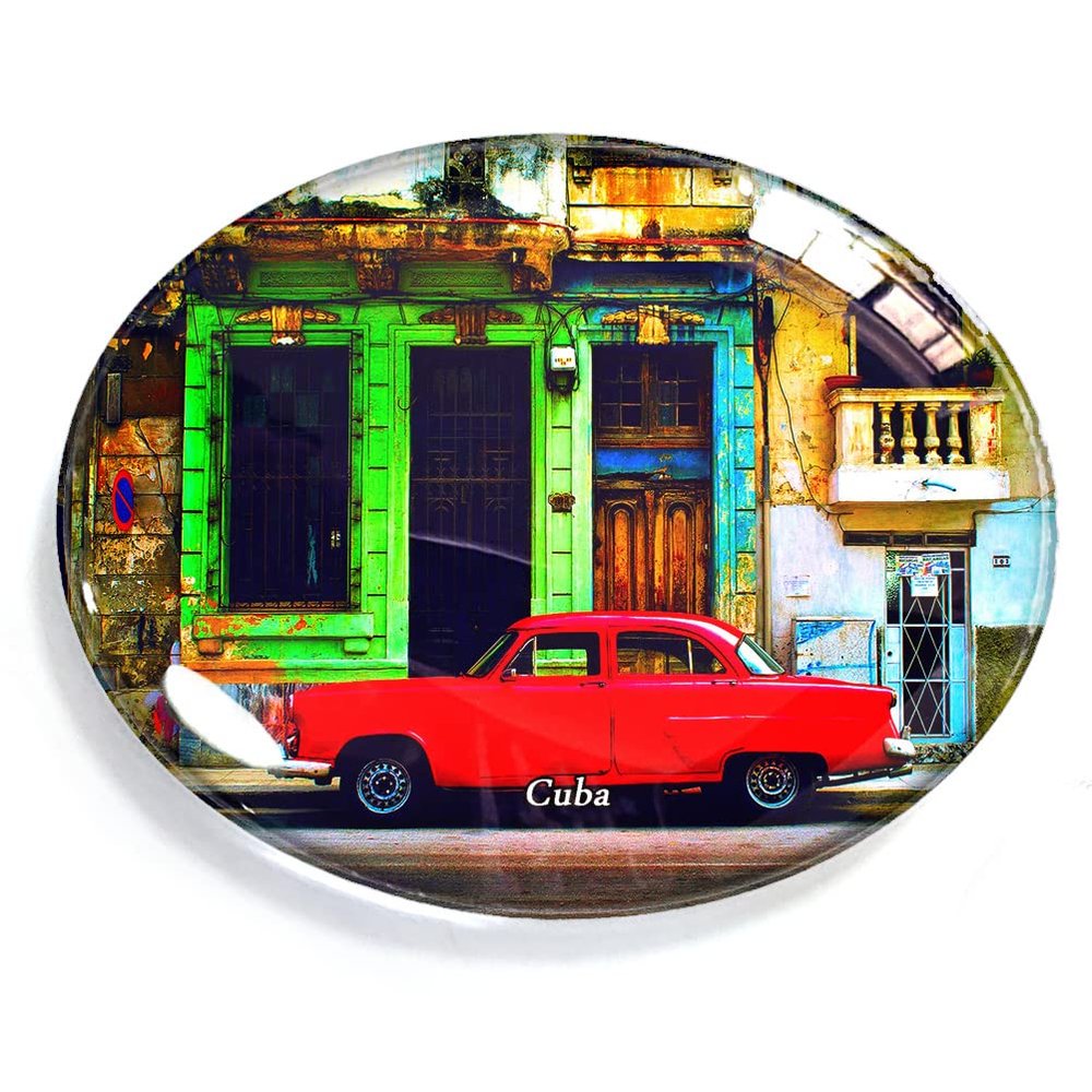 Cuba Magnet Fridge Refrigerator Freezer Magnet Sticker Souvenir Decorations Oval Crystal Magnet Kitchen Whiteboard