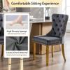GOOLON Dining Room Chairs Set of 6, Tufted Velvet Chairs with Golden Stainless Legs, Rivet Trim Metal Pull Ring Large Back for Kitchen Dining Room Restaurant, Dark Gray view 4