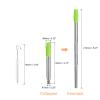 uxcell 1 Set Reusable Metal Straws, 3.7"-8.3" Portable Telescopic Stainless Steel Drinking Straw Silicone Nozzle for Drinks Beverage, with Case and Cleaning Brush (Green) view 2