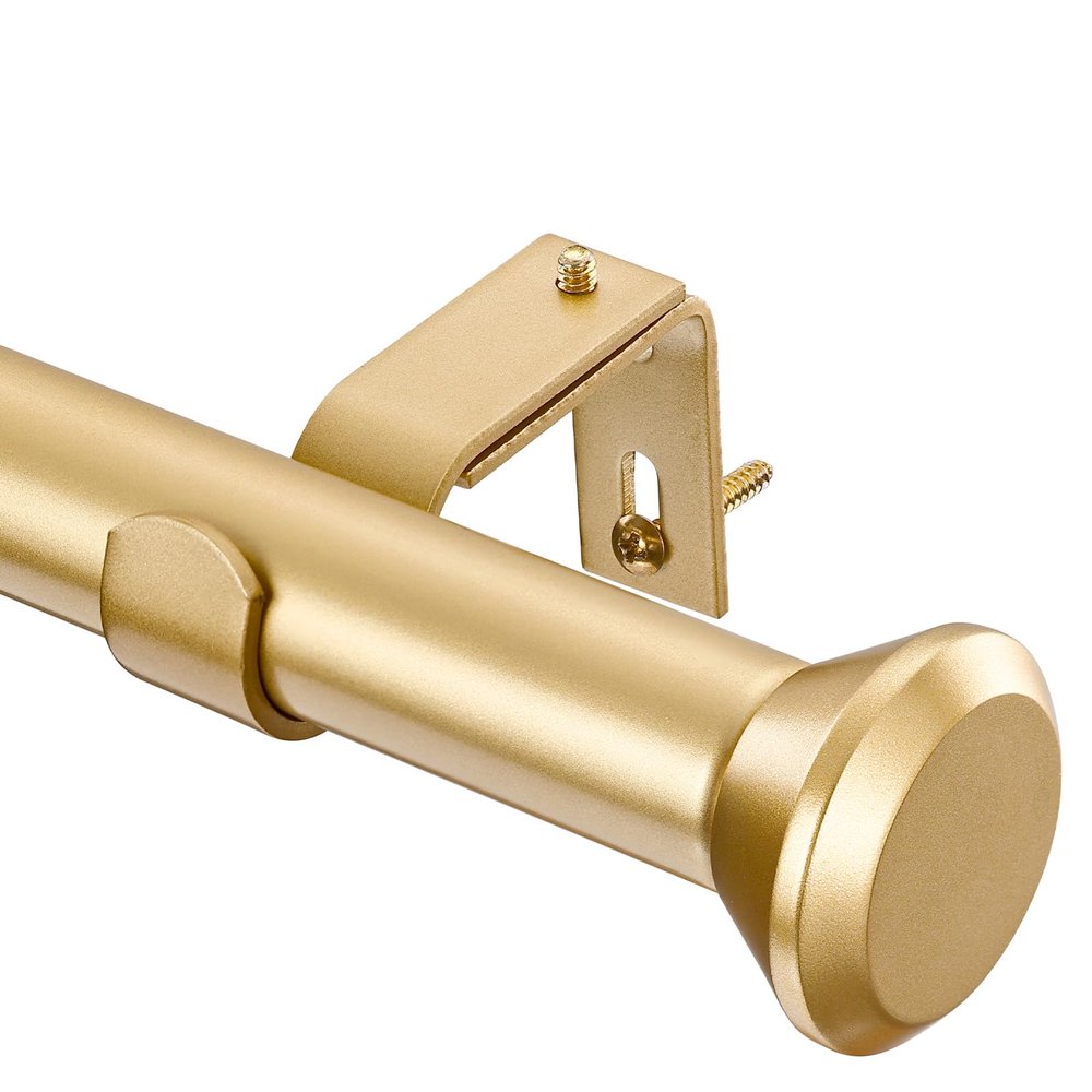 SIMEWIN Heavy Duty Curtain Rods - 48 to 84 Inch Gold Rods for Bedroom, Living Room, Patio, Kitchen, Farmhouse - Adjustable with Diamond Finials