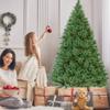 HAPPYGRILL 6FT Pre-Lit Hinged Christmas Tree Artificial Pine Tree with 484 Tips & 260 LED Lights, 49 Pine Cones & Foldable Metal Stand, Holiday Decoration Xmas Tree for Home and Shop view 3