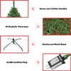 HAPPYGRILL 6FT Pre-Lit Hinged Christmas Tree Artificial Pine Tree with 484 Tips & 260 LED Lights, 49 Pine Cones & Foldable Metal Stand, Holiday Decoration Xmas Tree for Home and Shop view 4