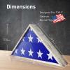 ASmileIndeep Flag Display Case - 5' x 9.5' Funeral & Military Flag Shadow Box with HD Tempered Glass and Wall Mount, Folded Triangle Flag Holder Frame for Veterans, Whitewashed view 2
