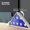 ASmileIndeep Flag Display Case - 5' x 9.5' Funeral & Military Flag Shadow Box with HD Tempered Glass and Wall Mount, Folded Triangle Flag Holder Frame for Veterans, Whitewashed view 3
