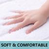 Buganda Bathroom Rugs, 47" x 24", Soft and Absorbent Microfiber Bath Rugs, Non-Slip Shaggy Shower Carpet, Machine Wash Dry Bath Mats for Bathroom Floor, Tub and Shower, White view 2