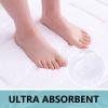 Buganda Bathroom Rugs, 47" x 24", Soft and Absorbent Microfiber Bath Rugs, Non-Slip Shaggy Shower Carpet, Machine Wash Dry Bath Mats for Bathroom Floor, Tub and Shower, White view 3