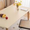 Cozomiz Waterproof PU Leather Rectangular Tablecloth Elastic Edged Tablecloth Wipeable Table Cloth Table Cover for Outdoor, Patio, Kitchen and Dining Room 31" x 50" Inches Beige view 1