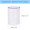 uxcell Shoes Washing Bag, 7.9 x 11.8 Inch Cylinder Mesh Laundry Bags for Washing Machine Wash Sneakers, Slippers, Delicate, Underwear, White/Purple view 2