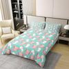 100% Natural Cotton Cute Axolotl Bedding Set Queen Size Cartoon Axolotl Duvet Cover Kawaii Animal Comforter Cover for Kids Boys Girls Teens Wildlife Pet Animal Quilt Cover Bedroom Decor, Green view 2