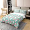 100% Natural Cotton Cute Axolotl Bedding Set Queen Size Cartoon Axolotl Duvet Cover Kawaii Animal Comforter Cover for Kids Boys Girls Teens Wildlife Pet Animal Quilt Cover Bedroom Decor, Green view 3