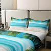 100% Cotton Summer Beach Bed Sets Hawaiian Ocean Duvet Cover Tropical Palm Tree Bedding Set Twin Marine Sea Waves Comforter Cover Microfiber Breathable Bed Cover with Zipper Closure (No Comforter) view 4