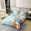 100% Cotton Hawaii Bed Sets Starfish Seashell Duvet Cover Pink Cherry Blossom Bedding Set Full Coastal Sealife Patchwork Comforter Cover Farmhouse Decor Lodge Cabin Bed Cover with Zipper Closure view 2