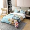 100% Cotton Hawaii Bed Sets Starfish Seashell Duvet Cover Pink Cherry Blossom Bedding Set Full Coastal Sealife Patchwork Comforter Cover Farmhouse Decor Lodge Cabin Bed Cover with Zipper Closure view 3