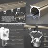 Ceiling Curtain Track Flexible Heavy Duty Ceiling Curtain Rails Curtain Pole Curtain Rod Curtain Rail Aluminum Alloy Curtain Rod Pole Rail Track Curtain System for Straight Windows (Color : Black (to view 3