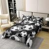 Erosebridal Kids Soccer 100% Cotton Duvet Cover Twin Football Comforter Cover European Sport Game Bedding Set Player Field Quilt Cover, Cartoon Decor 2Pcs with 1 Pillowcase, Black White view 3