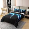 100% Natural Cotton Basketball Comforter Cover for Boy Young Man Sports Game Theme Duvet Cover Twin Size Blue Lines Stripes Neon Lines Bedding Set Basketball Court Player Quilt Cover Black 2Pcs view 3