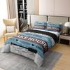 Lake House 100% Cotton Duvet Cover Queen Size, Farmhouse Lake Paddle Comforter Cover Rustic Wooden Stripes Bedding Set, Kids Lake House Decor Camping Bed Set Lake Theme Room Decor, Blue White Brown view 3