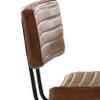 Benjara Mia 18 Inch Side Chair, Set of 2, Dyed Leather, Vertical Tufting, Brown and Black view 3