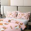 Cute Corgi 100% Cotton Duvet Cover Queen for Girls Kawaii Dog Bedding Set, Cartoon Puppy Pugs Comforter Cover with Zipper Closure Pet Themed Bed Sets, Animal Bedding for Boys Kids Teens Bedroom view 4