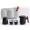 Travel Tea Set, Chinese Tea Pot Cup Set Handmade Portable Travel Kungfu Tea Sets Travel Ceramic Tea Set Portable All In One Storage Box (Color : Black) view 1