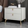 HM&DX Solid Wood Nightstand with 2 Drawer Bedside Table Modern End Side Table Side Bed Table with Sliding Drawer Metal Legs Modern Bedside Table e Sofa End Side Table, Off White view 1