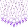 Tigeen 36 Pcs Shower Party Pacifiers Necklace Acrylic Pacifiers Favors Plastic Charm for Shower Party Decorations Table Scatter, Girl Style(Purple, White) view 1
