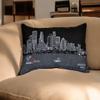 HomeRoots 25" Black Minneapolis Nighttime Skyline Lumbar Decorative Pillow view 1
