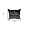 HomeRoots 25" Black Minneapolis Nighttime Skyline Lumbar Decorative Pillow view 3