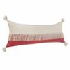 HomeRoots 14" X 36" Raspberry Red and Off-White 100% Cotton Zippered Pillow view 3