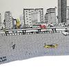 HomeRoots 35" White Miami Daylight Skyline Lumbar Decorative Pillow view 4